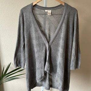 DKNY Jeans cotton grey wrap cardigan